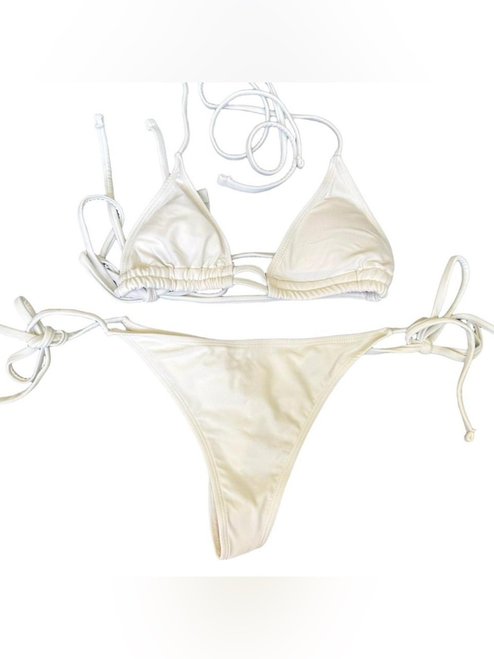 Fashion Nova | White Cream Triangle String Bikini Set | NWOT | Size S 🌊